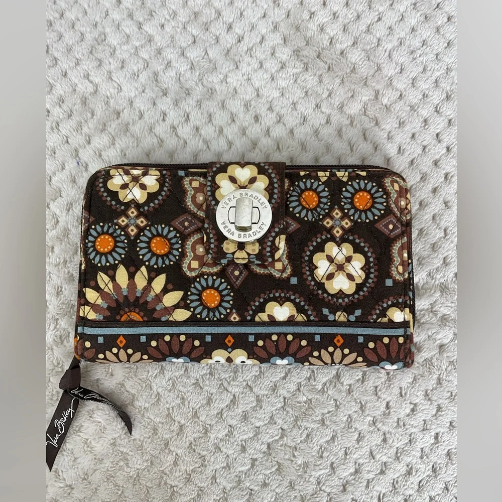 Vera Bradley Brown Floral Wallet - Picture 2 of 7